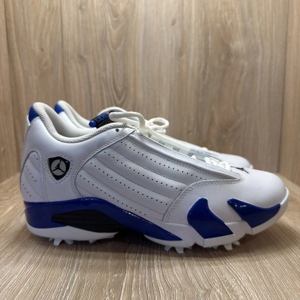 Nike Air Jordan 14 Golf White Hyper Royal Black HJ7710-101 Men's Size 7.5